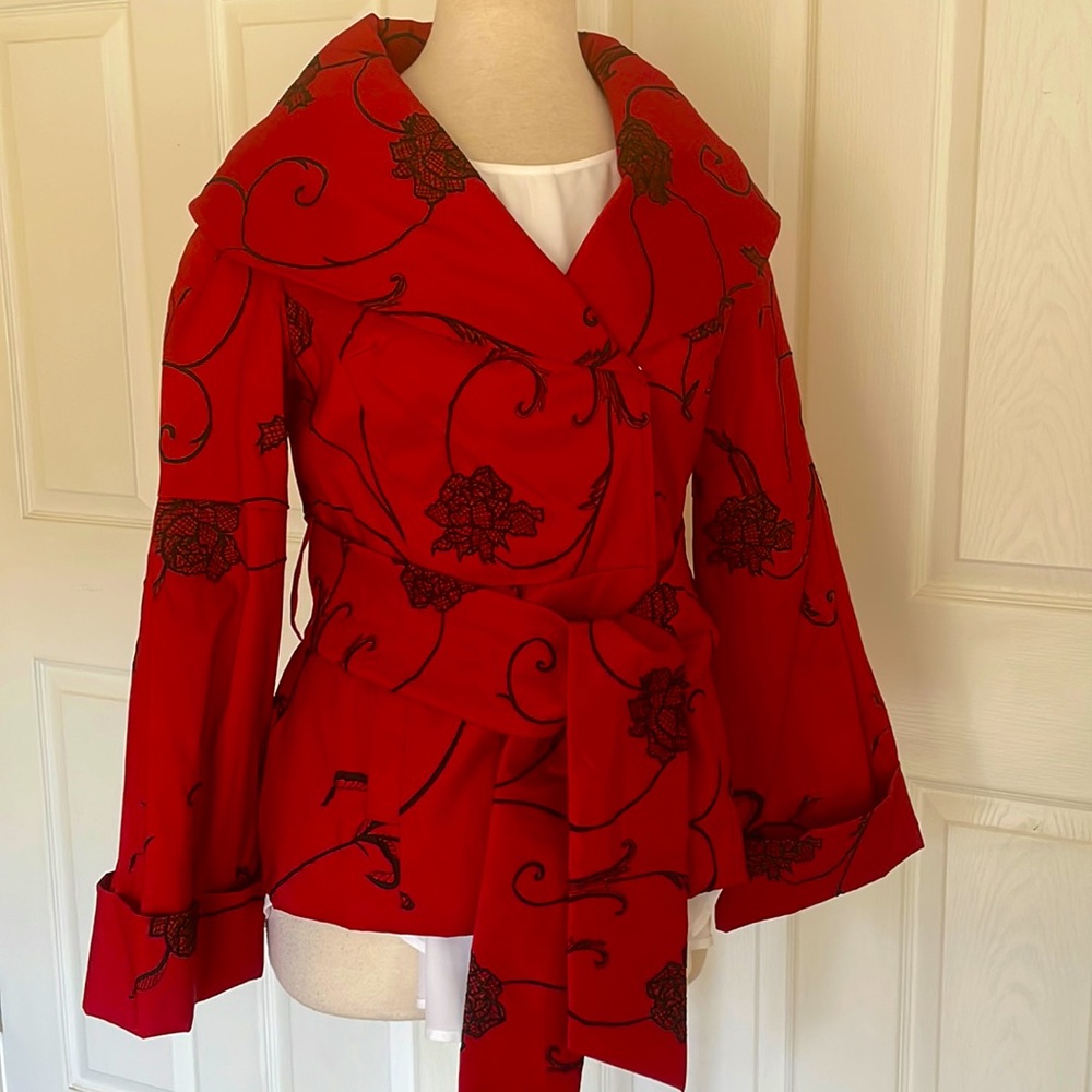 Samuel Dong -Gorgeous Red & Black Festive jacket S